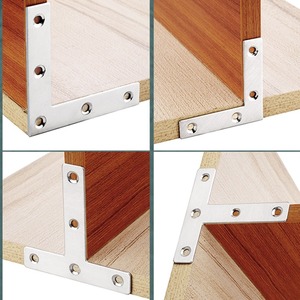 Sujetador de acero inoxidable en forma de T Conector de muebles multiusos Soporte de hierro de ángulo recto para cocina Sala de estar - Product Image 3