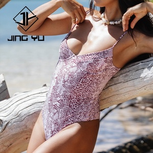 OEM Customized Fashion Retro Leopard Print One-Piece Swimwear Luxury Recycled Nylon One-Piece <b>Swimsuit</b> - Product Image 1
