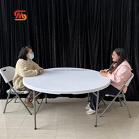Table ronde pliable en plastique robuste au design moderne et élégant, tables de banquet portables pour la restauration en plein air, hôtel