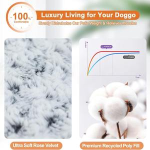 Tapis de chenil moelleux confortable lit de chien lavable de luxe tapis de caisse pour chien anti-dérapant pour grands chiens jusqu'à 60 lb - Product Image 2