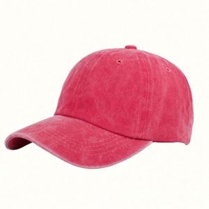 Wholesale Eco-Friendly Silk Screen Printed 6 Panel Customize <b>pink</b> Sporty Common Washed Polyester Baseball Cap for Unisex - Product Image 5