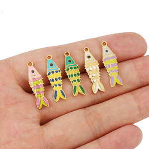 Colgante de Acero Inoxidable con Forma de Pez de Colores, Accesorios de Joyería DIY, Dijes Unisex con Forma de Animal para Llavero, Collar y Pulsera - Product Image 4