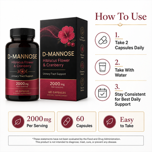 Cápsulas de D-Manosa 2000mg al por Mayor con Extracto de Arándano y Hibisco, Suplemento <span class=keywords><strong>Extra</strong></span> Fuerte para la Salud del Tracto Urinario, Directo de Fábrica - Product Image 4
