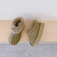 Nouvelle Collection Hiver 2024 – Bottes de Neige Basses Grande Taille en Daim de Vache à Semelle Épaisse Antidérapante et Doublure Peluche Ultra-Chaudes pour Femme