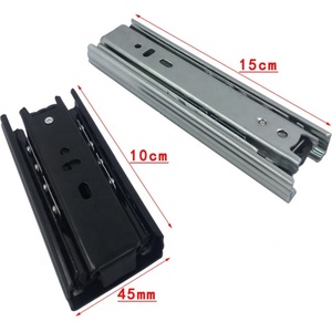 Corredera de Cajón de 3 Pliegues de 45 mm de Ancho con Rodamientos de Bolas, Cierre Silencioso y Suave para Muebles - Product Image 3