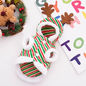Shine Pet Christmas Striped Reindeer Costume Warm Winter <b>Clothes</b> <b>For</b> Dog <b>Cat</b> Two-legged Garment - Product Image 1