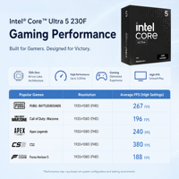 Prosesor Intel Core Ultra 5 230F Boxed 10 Core 10 Thread 5.0GHz LGA1851 CPU Pasokan Pabrik OEM untuk Pabrik Perakitan PC Tersedia di Stok