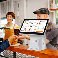 Kiosque de commande automatique avec tablette tactile, écran LCD, lecteur de codes-barres, pour restauration rapide, sur pied, libre-service