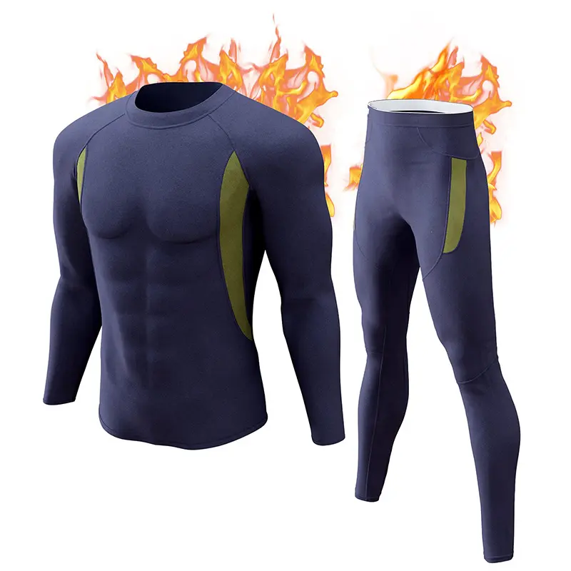 Custom Logo heated winter thermal underwear 100 cotton thermal underwear for Men