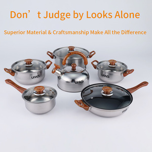 Non Stick 12 Pieces Cooking <strong>Pot</strong> <strong>Set</strong> Multi-function Stainless Steel Cookware <strong>Set</strong> - Product Image 4