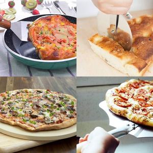 Piedra para <span class=keywords><strong>Pizza</strong></span> Rectangular de Cerámica, Molde Cuadrado para Hornear Pan, Utensilios Redondos de 12 Pulgadas para Horno, Base XL de Alta Resistencia al Calor, Molde para <span class=keywords><strong>Luna</strong></span> Llena de 11 Pulgadas, Madera - Product Image 5