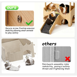 Abri détachable avec escalier, petits habitats chaleureux et mignons pour hamsters et furets - Product Image 2