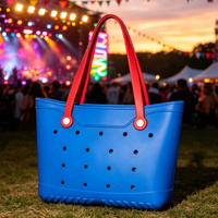 Sac fourre-tout DIY polyvalent en EVA, sac à bandoulière léger à ouverture supérieure, sac à main portable, sac à bandoulière imperméable à blocs de couleur