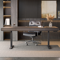 Escritorio de Computadora de Madera, Estilo Italiano Minimalista, Ecológico, Duradero, con Sillas de Oficina Pequeñas para el Hogar, Ajustables en Altura