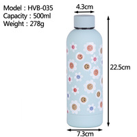 Termo de Acero Inoxidable de Boca Pequeña Estilo Americano Creativo, Botella de Agua al Vacío con Diseño de Dibujos Animados, Venta al por Mayor