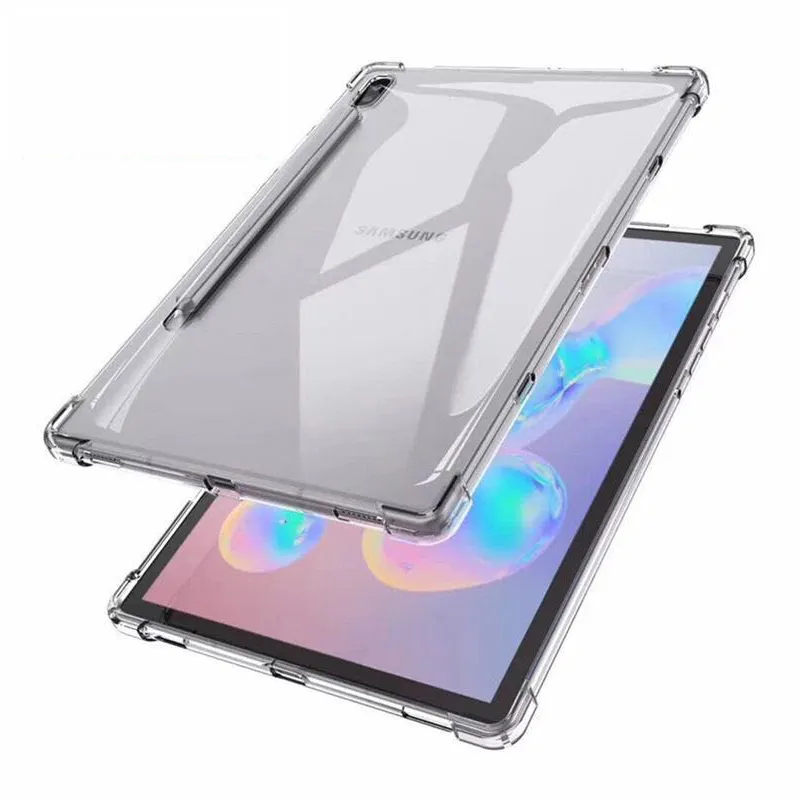 Funda de silicona para Samsung Galaxy Tab S8 Ulrta S7 Plus S7 + LITE 12,4 A8 A7 S6 S5 Lite, funda trasera transparente de TPU suave