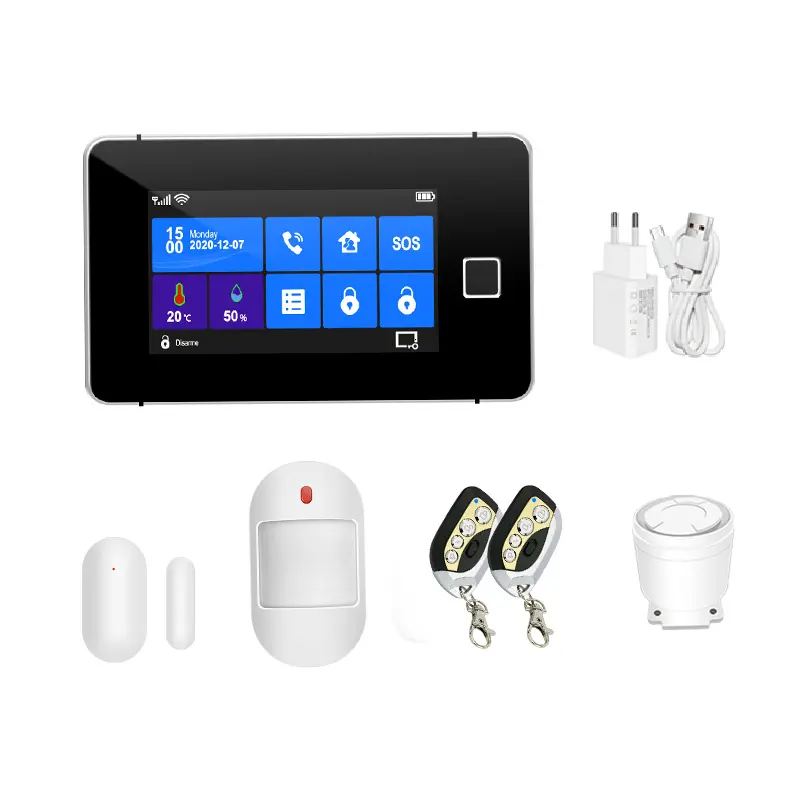 Wifi Touch Screen Wireless Home Alarm IOS Android APP Control SMS Burglar Home Security GSM WiFi Alarm System