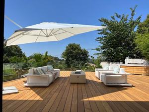 Conjunto de Muebles de Jardín con Brasero, Sofá de Exterior, Muebles de Patio de Aluminio Blanco - Product Image 2