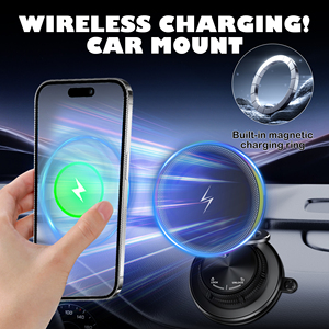 ที่ชาร์จในรถยนต์ 15W, ที่ชาร์จไร้สายแม่เหล็กในรถยนต์, ที่ยึดโทรศัพท์แบบดูด, ที่ยึดโทรศัพท์แม่เหล็กแบบสุญญากาศสำหรับ <span class=keywords><strong>iPhone</strong></span> 17 <span class=keywords><strong>Pro</strong></span> Max - Product Image 6