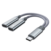 Adaptor USB C OTG 2 in 1 dengan Pengisian Daya PD 10W |   Tipe C ke USB a + USB C |   Data & Pengisian Daya Secara Bersamaan