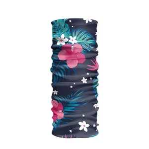 Flower Pattern Neck Gaiter, Snood Face Cover, Unisex Breathable Bandana Outdoors Tube Bandana