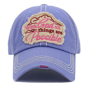 Модная винтажная потрепанная стираемая с Богом, все возможно, бейсболка, Регулируемая Кепка унисекс - Product Image 2