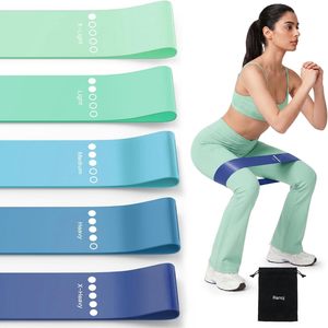 Ensemble de bandes de résistance pour fitness avec sac de transport, résistance moyenne, matériau TPE, pour yoga, entraînement des fessiers, squats, danse, étirements - Product Image 2