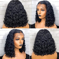 Perruque Bob Bouclée Lace Front en Cheveux Humains Vierges Brésiliens Mink à Cuticules Alignées, Entièrement Personnalisée par un Fournisseur OEM, avec Boîte d'Emballage et Échantillon Gratuit