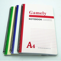 Cahier à spirales A4 avec couverture en papier, cahier d'exercices pour étudiants et enfants avec 80 feuilles