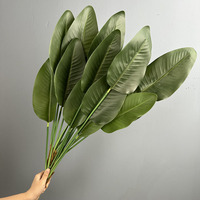 Feuille artificielle d'oiseau de paradis 80 cm, 7 têtes, branche de Strelitzia artificielle pour la décoration de la maison, du bureau, de l'hôtel, des mariages, des vases, vente en gros