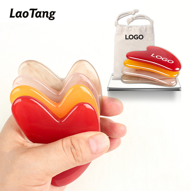 Laotang Custom Logo 100% Natural Double Rollers Gua Sha Face & Neck Slimming Massager for Anti-Puffiness