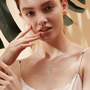 <b>Mum</b> Daughter Jewelry Two Tone Stainless Steel Chain I Love You Forever Heart Pendant <b>Necklace</b> - Product Image 4