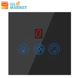Glomarket Tuya Wifi Fan Light Switch Touch 3 In 1 Switch 5 Speed Adjustment Ceiling Fan Switch For Alexa Google Home