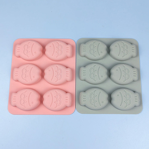 Ý tưởng mới 6-khoang phim hoạt hình cá Silicone khuôn để nướng bánh quy bánh kẹo xà phòng bền dễ dàng để làm sạch đóng gói trong một túi OPP - Product Image 3