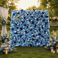 Mur de fleurs artificielles coloré pour décoration d'événements et de mariages en gros
