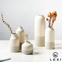 Vase en porcelaine bicolore personnalisé, Vase à fleurs en céramique de Surface grise mate, décoration de bureau