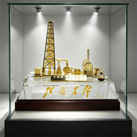 Trofeo de Modelo de Edificio, Personalizado para Graduación, Decoración Metálica de Sobremesa, Grabado, Deportivo, Chapado en Oro, Arte Popular, Soporte para Medallas, Pulido