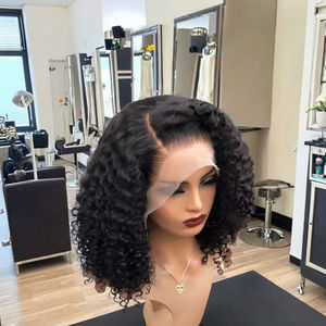 Prix d'usine 10 pouces vague d'eau Bob perruque 13x4 perruque de dentelle frontale avec Bang indien Remy <span class=keywords><strong>cheveux</strong></span> humains Type de <span class=keywords><strong>cheveux</strong></span> brésiliens - Product Image 2