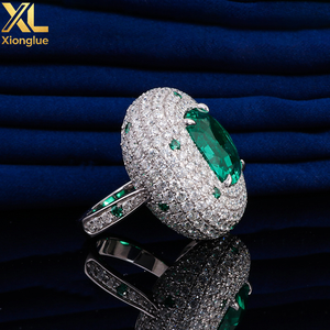 Luxury Unisex Full Moissanite Diamond Hip Hop <b>Rings</b> 10K Gold 18K Gold Plated <b>Emerald</b> <b>Man</b> Made Diamond <b>Ring</b> - Product Image 6