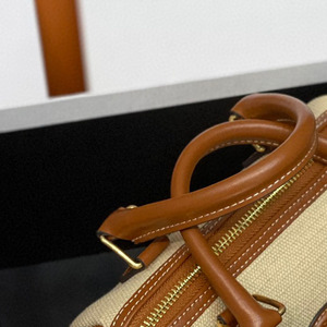 Bolso de Hombro Vintage para Mujer, de Lona y Cuero, Estilo Bowling, Bolsos de Diseño para Dama - Product Image 4