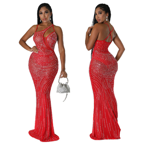 Vestido de Noche Sexy para Mujer, Estilo Playa, Cintura Imperio, con Lentejuelas, Transpirable, de Poliéster, con Tirantes - Product Image 6