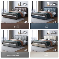 Lit Double Haut de Gamme en Cuir 1,8 m, Design Moderne, Cadre de Lit de Luxe pour Chambre à Coucher, Taille King/Queen
