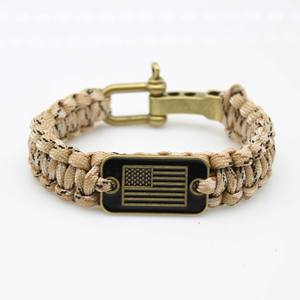 Anthrive uomo con fibbia in metallo regolabile 550 bandiera <span class=keywords><strong>americana</strong></span> bracciale di sopravvivenza Paracord da uomo accessorio da campeggio e da trekking - Product Image 1