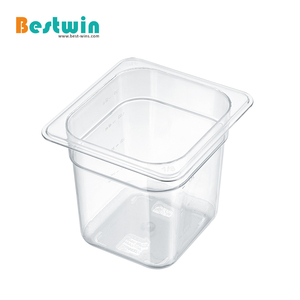 ภาชนะใสสีดำทำจากโพลีคาร์บอเนต GN 1/6 1/9 สำหรับใส่อาหารแบบ Gastronorm  ฐานมีลาย ผ่านการรับรองมาตรฐาน <span class=keywords><strong>NSF</strong></span> สำหรับใช้ในร้านอาหารและงานจัดเลี้ยง - Product Image 2