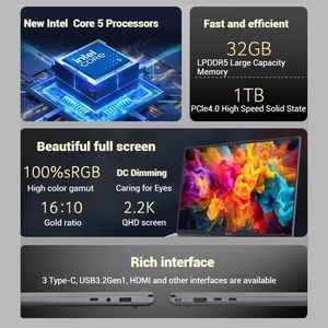 Computadora portátil de 14 pulgadas Intel Core i7, pantalla de alta definición 2.2K, 32 GB DDR5, 1 TB de almacenamiento - Product Image 3
