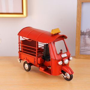 Modèle de tricycle en métal de style campagnard américain vintage, modèle de véhicule en <span class=keywords><strong>fer</strong></span> <span class=keywords><strong>forgé</strong></span>, artisanat artistique, décoration de bureau nostalgique à l'ancienne - Product Image 2