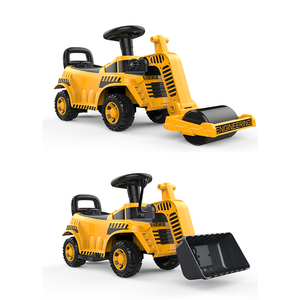 Jouets enfants monter sur la voiture 3 en 1 jaune avant/arrière musique manipulable bras marque Assurance - Product Image 1