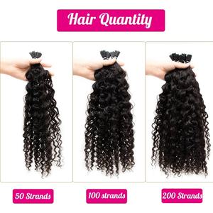 Extension de cheveux i-tip de 26 pouces, haute qualité, fournisseur de tip malaisien, cuticule alignée, vierge, <span class=keywords><strong>afro</strong></span>, crépus, bouclés, couleur naturelle - Product Image 6