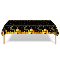 Nouvelle lune étoile Ramadan couverture de Table étanche PE nappe jetable Eid al-Fitr pour l'islamisme musulman Ramadan décor