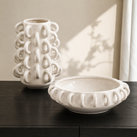 Vase en céramique blanc moderne et organique, motif en boucle 3D, vase décoratif en forme de branche pour hôtel, villa, décoration intérieure